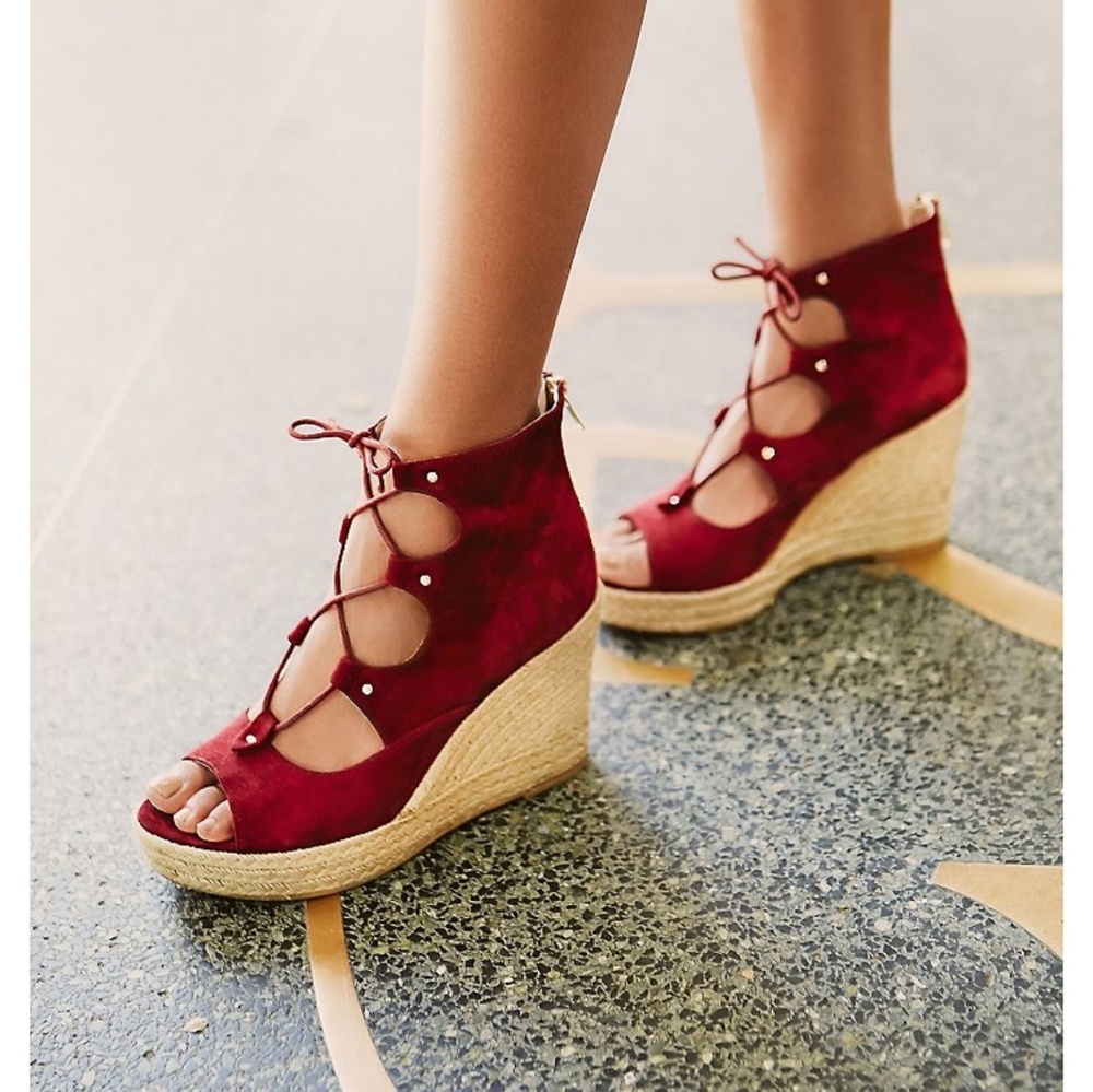 Free People Prima Lace Up Wedge size 9 NIB